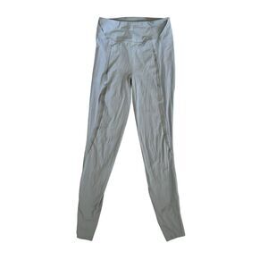 Lululemon Gray Gloss Trim Run Tight 27.5" Leggings Women's Size‎ 6 Workout Gym